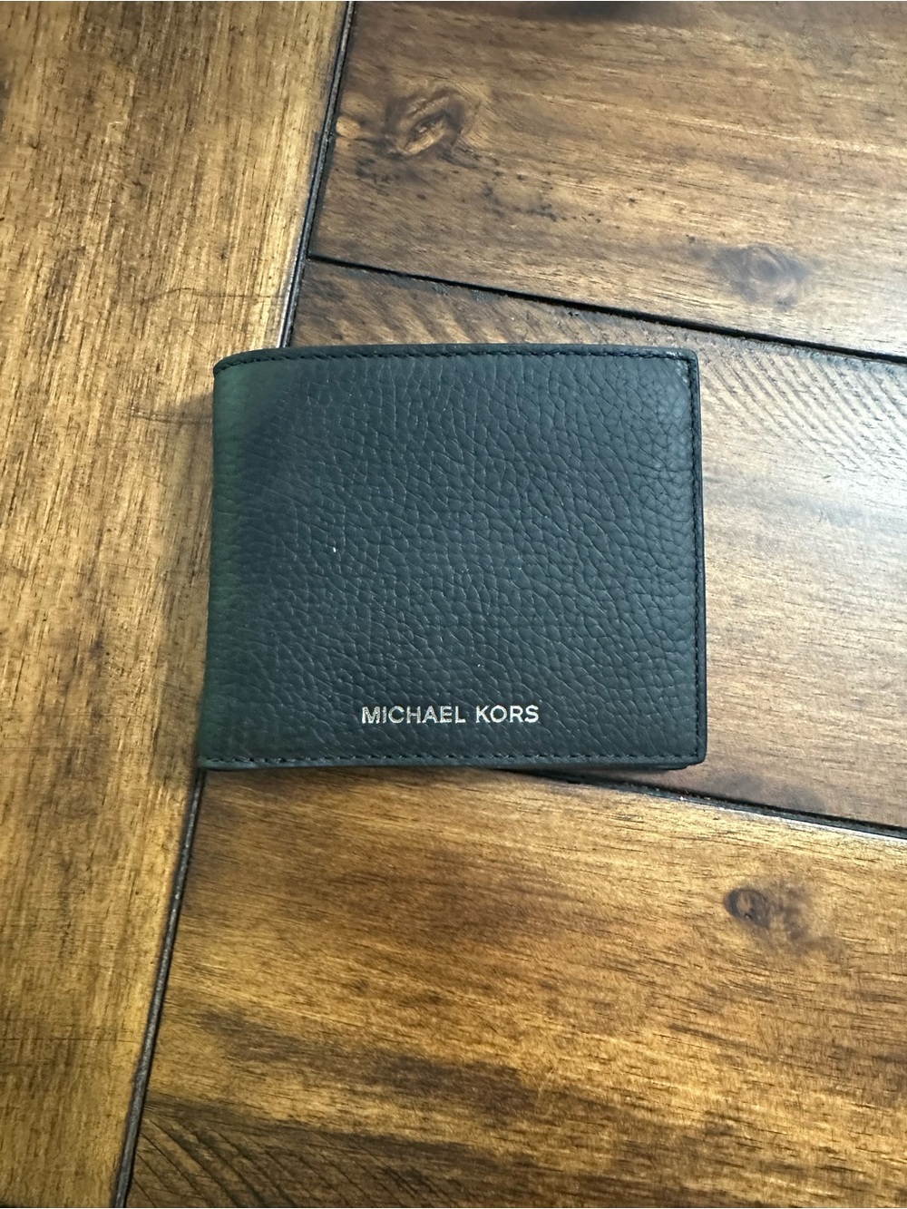 NEW Michael Kors Black Pebbled Leather Bi-Fold Wallet